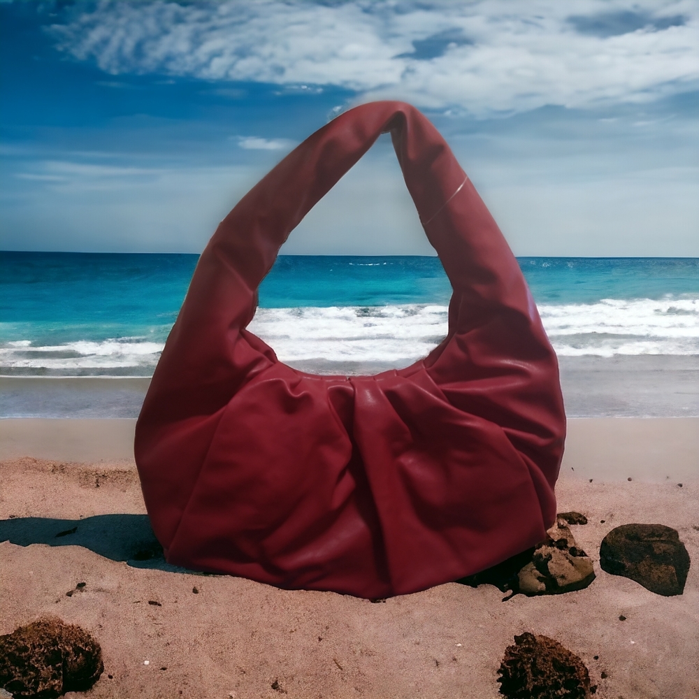 X-Large Slouchy Burgundy Hobo Tote & Shoulderbag